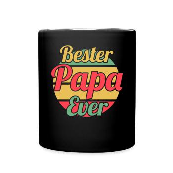 Vater Papi Papa - Tasse einfarbig - Schwarz - Vorne