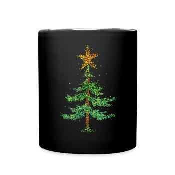 Christmas tree Christmas tree Christmas tree star - Full Colour Mug - black - Front