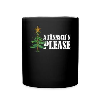 Weihnachtsbaum Christbaum Tannenbaum Weihnachten - Tasse einfarbig - Schwarz - Vorne