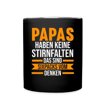 Vater Papi Papa - Tasse einfarbig - Schwarz - Vorne