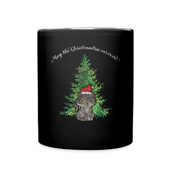 Christmas muffle Catmas Cat Anti Christmas tree - Full Colour Mug - black - Front