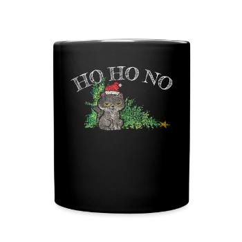 Christmas Muffle Anti Christmas Cat Christmas Tree - Full Colour Mug - black - Front