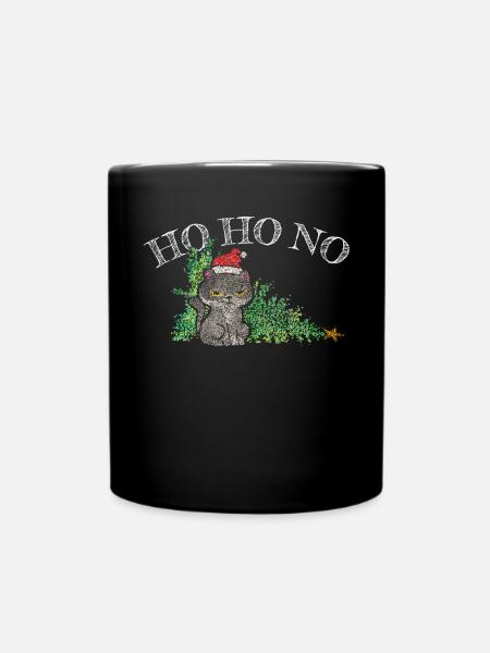 Weihnachtsmuffel Anti Weihnachten Katze Christbaum - Tasse einfarbig - Schwarz