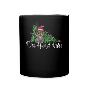 Weihnachtsmuffel Katzen Anti Christmas Xmas - Tasse einfarbig - Schwarz - Vorne