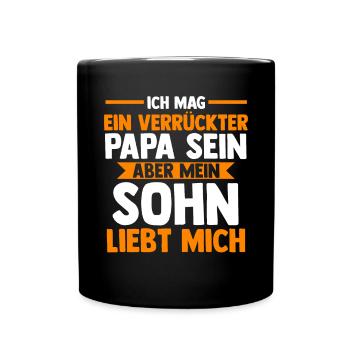 Vater Papi Papa - Tasse einfarbig - Schwarz - Vorne