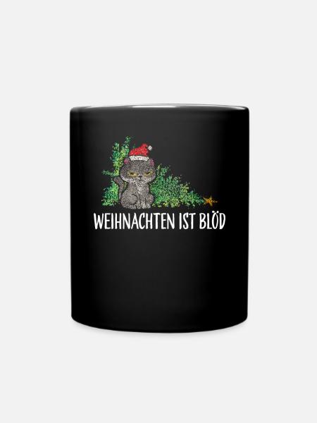 Weihnachtsmuffel Anti Weihnachten Kein Bock - Tasse einfarbig - Schwarz