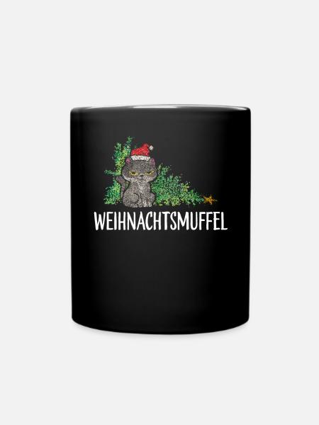 Weihnachtsmuffel Anti Weihnachten Weihnachtsbaum - Tasse einfarbig - Schwarz