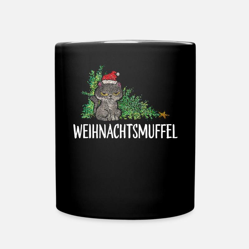 Weihnachtsmuffel Anti Weihnachten Weihnachtsbaum - Tasse einfarbig - Schwarz