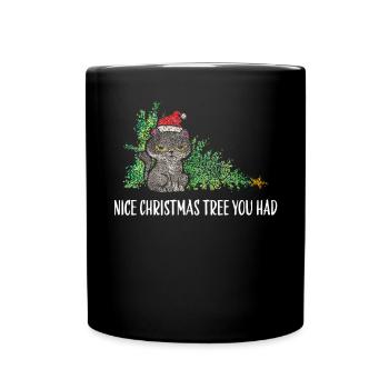 Cat Cats Christmas Tree Christmas Tree Tomcat - Full Colour Mug - black - Front