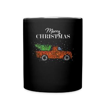 Merry Christmas Christmas Tree Merry Christmas - Full Colour Mug - black - Front