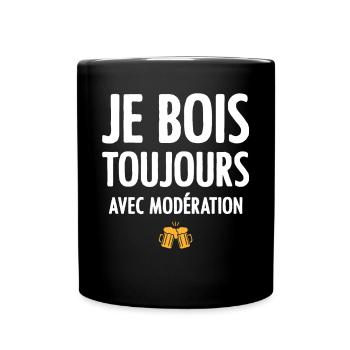 je bois toujours avec modération - Mug uni - noir - Devant