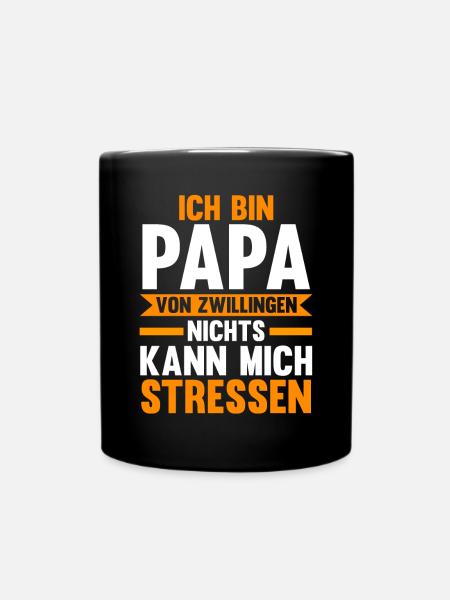 Vater Papi Zwilling Zwillinge Zwillingspapa Papa - Tasse einfarbig - Schwarz