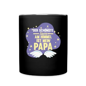 Vater Sohn Tochter Papi Papa - Tasse einfarbig - Schwarz - Vorne