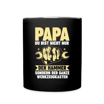 Vater Papi Garage Handwerker Schrauber Papa - Tasse einfarbig - Schwarz - Vorne