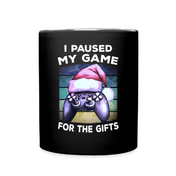 Gamer Weihnachtsmütze Game Zocker Geschenk Zocken - Tasse einfarbig - Schwarz - Vorne