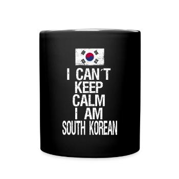 Je ne peux pas rester calme Je suis sud-coréen - Mug uni - noir - Devant
