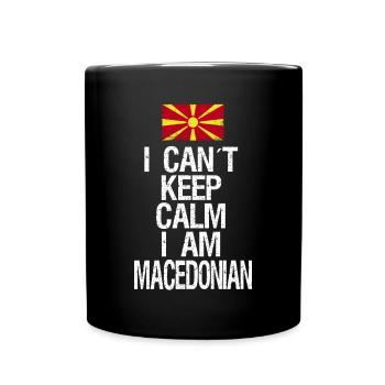 Je ne peux pas rester calme Je suis macédonien - Mug uni - noir - Devant