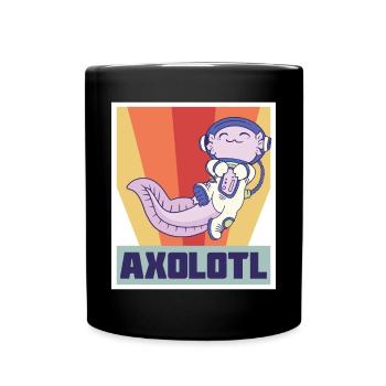 Astronaut Axolotl Funny Space Galaxy Sun System Ra - Full Colour Mug - black - Front