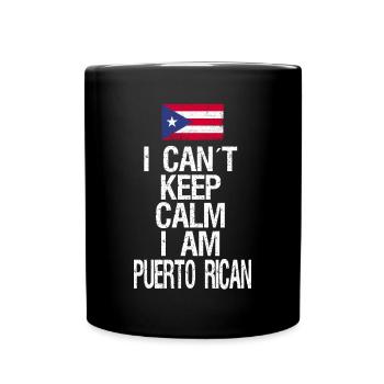 Je ne peux pas rester calme Je suis portoricain - Mug uni - noir - Devant