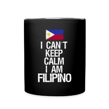 Je ne peux pas rester calme Je suis philippin - Mug uni - noir - Devant