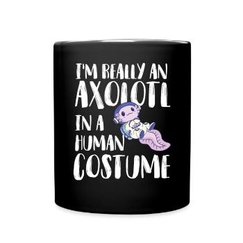 Axolotl Astronaut Space Earth Solar System Space - Full Colour Mug - black - Front
