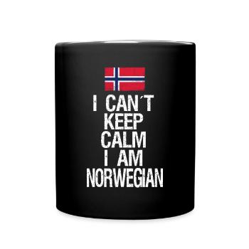 I can not Keep Calm I am Norwegian - Full Colour Mug - black - Front
