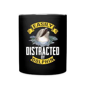 dolphin distracted cute whales underwater world - Full Colour Mug - black - Front