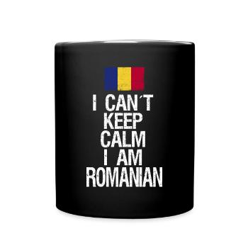 I can not Keep Calm I am Romanian - Full Colour Mug - black - Front