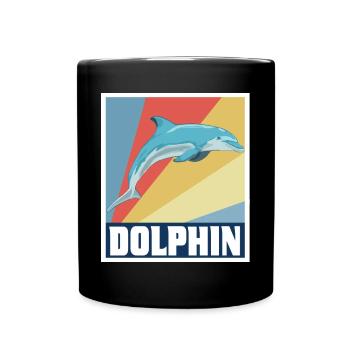 Dolphin Whale Dolphins Underwater World Maritime World - Full Colour Mug - black - Front