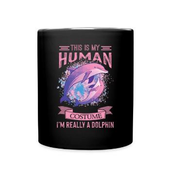 Dolphin Costume Whale Cute Dolphins Underwater World - Full Colour Mug - black - Front