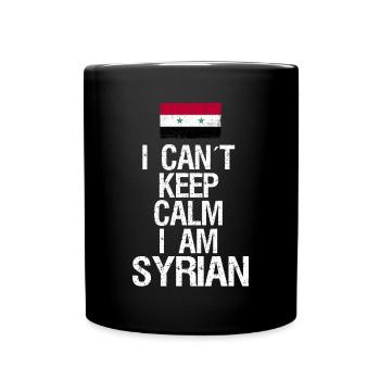Je ne peux pas rester calme Je suis syrien - Mug uni - noir - Devant