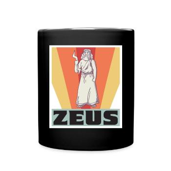 Zeus Retro Griechenland Gott Griechische Mythologi - Tasse einfarbig - Schwarz - Vorne