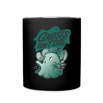 Ghost Don't Care Halloween Party Horror Boo - Full Colour Mug - black - Front
