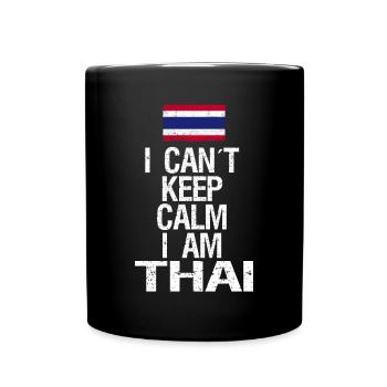 Je ne peux pas rester calme Je suis thaïlandais - Mug uni - noir - Devant