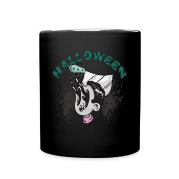 Creepy Halloween Party Nightmare Horror Hello - Full Colour Mug - black - Front