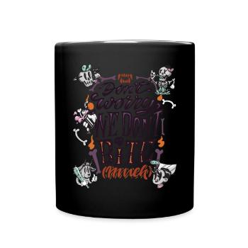 Halloween beißt untotes Skelett-Halloween-Party-Al - Tasse einfarbig - Schwarz - Vorne