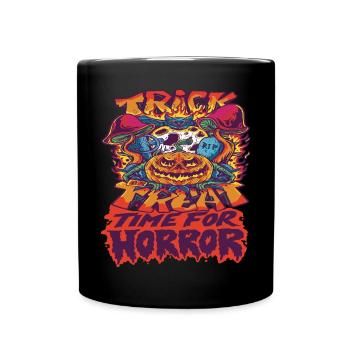 Trick or Treat Horror Scary Halloween Costume Pu - Full Colour Mug - black - Front
