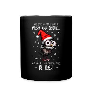 Oiseau de Noël Hibou de Noël Cadeau Hiboux de Noël - Mug uni - noir - Devant