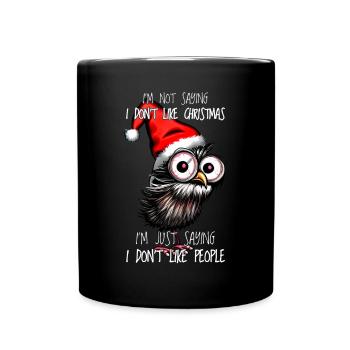 Chouette de Noël Hibou de Noël Cadeau de Hiboux de Noël - Mug uni - noir - Devant