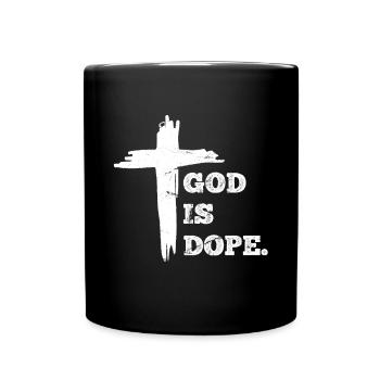 Gott Ist Cool Christlicher Glaube Religion Beten - Tasse einfarbig - Schwarz - Vorne