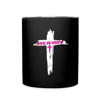 Gott Ist Cool Christlicher Glaube Religion Beten - Tasse einfarbig - Schwarz - Vorne