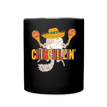 Chinchillin Mexican Artwork Chinchilla - Full Colour Mug - black - Front