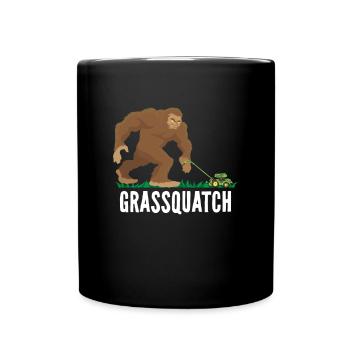 Grassquatch Bigfoot Grass Sasquatch Lawn Care Ra - Mug uni - noir - Devant