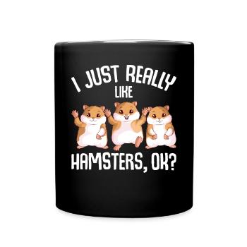 Amoureux du hamster - Mug uni - noir - Devant