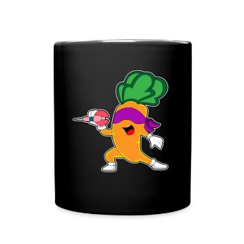 Karotte Dart Dartpfeil - Tasse einfarbig - Schwarz - Vorne