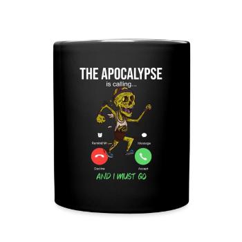 Apocalypse calls Zombie Running Runner Halloween - Full Colour Mug - black - Front