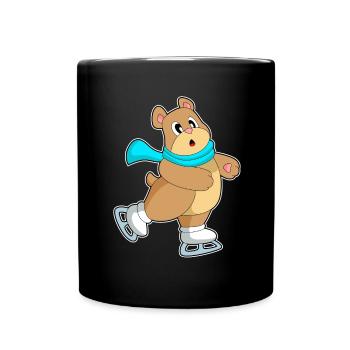 Bear Ice Skating Skates - Full Colour Mug - black - Front