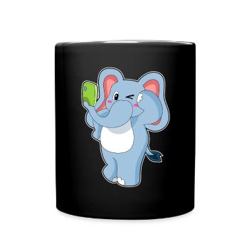 Elefant Smartphone - Tasse einfarbig - Schwarz - Vorne
