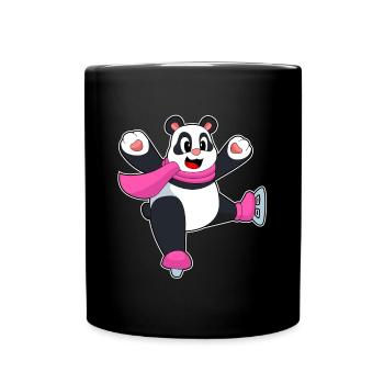 Panda patins à glace - Mug uni - noir - Devant