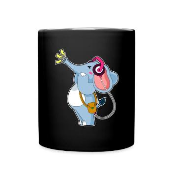 Musique casque Elephant - Mug uni - noir - Devant